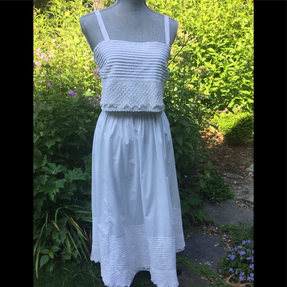 Custom 2 piece dress made from an antique sheet